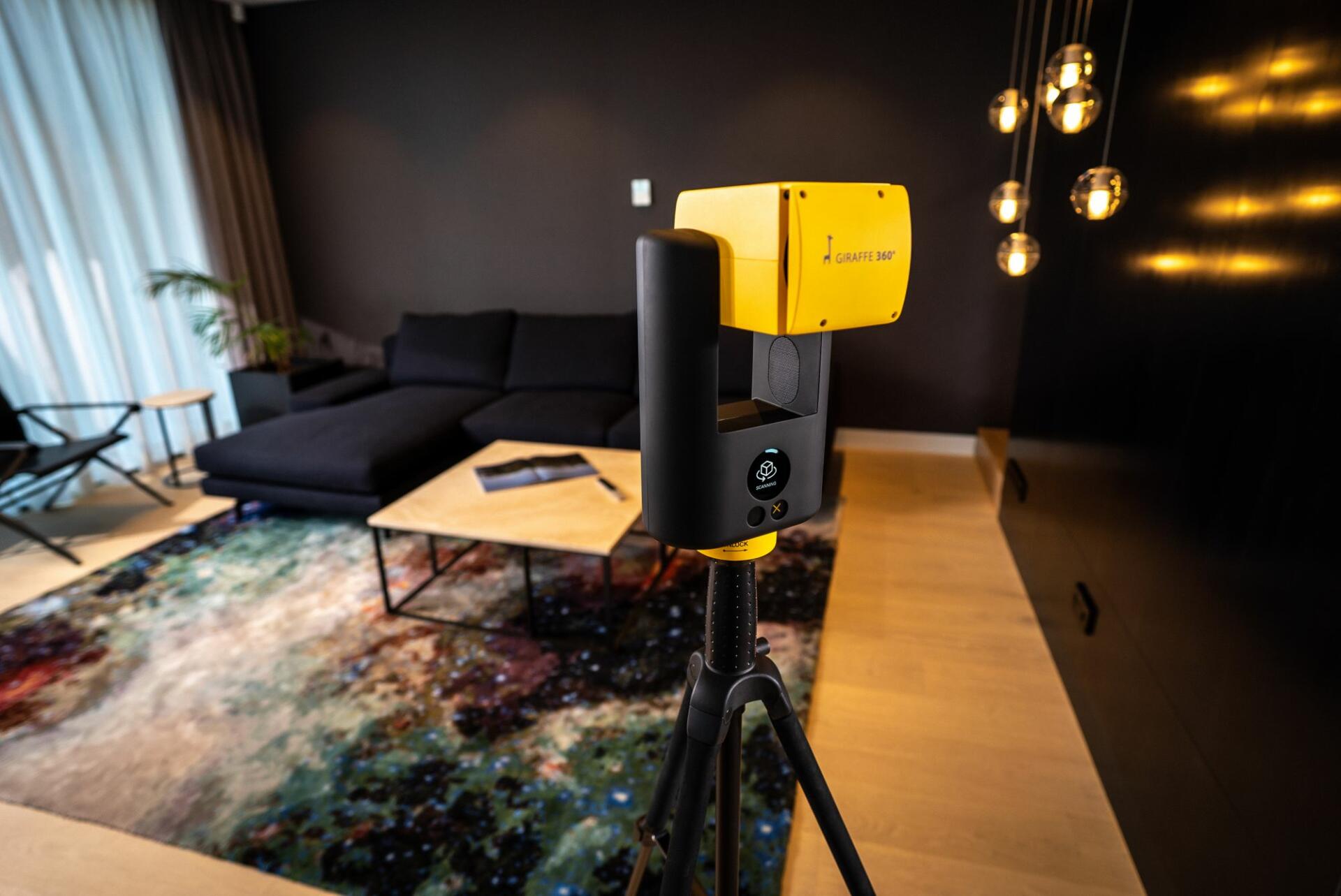 giraffe 360 camera in a living room